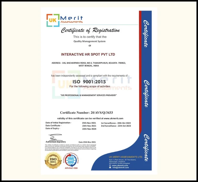 HR Spot ISO Certification